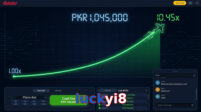 Main screen of Luckyi8 aviator page for PK players
