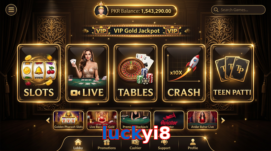 Main screen of Luckyi8 casino page for PK players